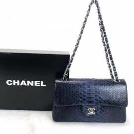 Chanel Flap Phyton 2,55 Dark Blue Silver