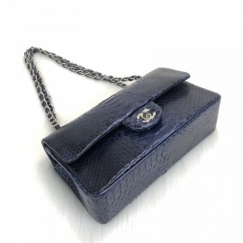 Chanel Flap Phyton 2,55 Dark Blue Silver