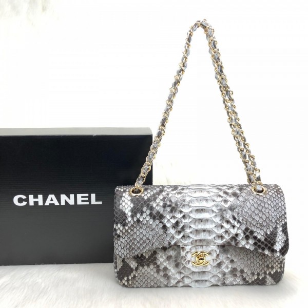 Chanel Flap Phyton 2,55 Naturel Gold Python