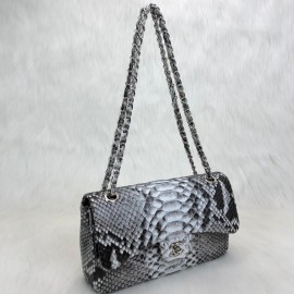 Chanel Flap Phyton 2,55 Naturel Silver Python