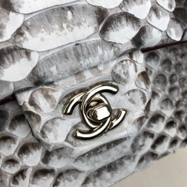 Chanel Flap Phyton 2,55 Naturel Silver Python