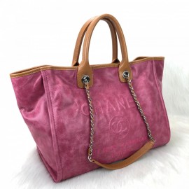 Chanel Glazed Deauville Tote Bag Fuchsia Color