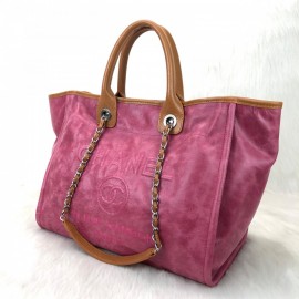 Chanel Glazed Deauville Tote Bag Fuchsia Color