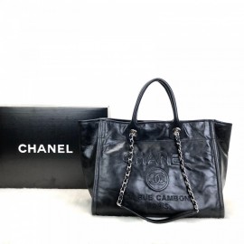 Chanel Glazed Deauville Tote Bag Black