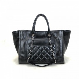 Chanel Glazed Deauville Tote Bag Black