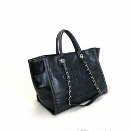 Chanel Glazed Deauville Tote Bag Black