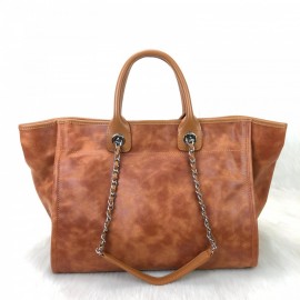 Chanel Glazed Deauville Tote Bag Tan Color