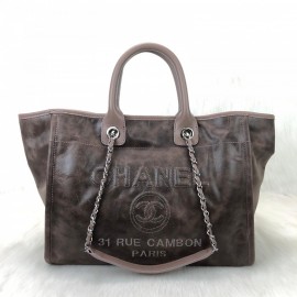 Chanel Glazed Deauville Tote Bag Mink