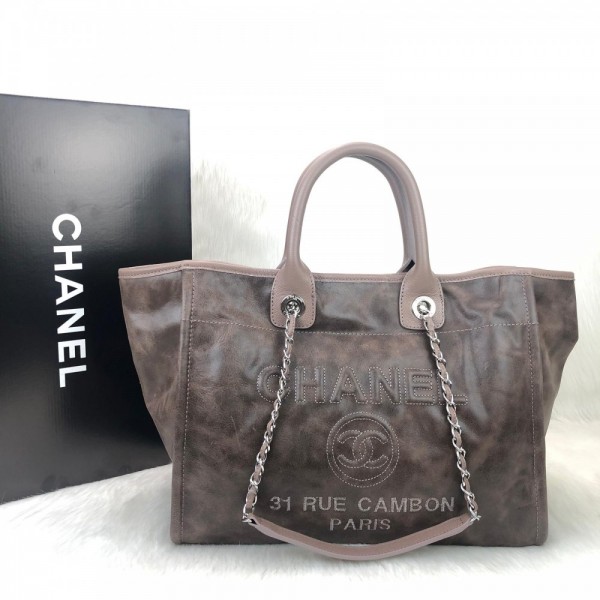 Chanel Glazed Deauville Tote Bag Mink