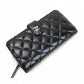 Chanel L-zip Black Large Silver