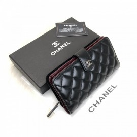 Chanel L-zip Black Large Silver