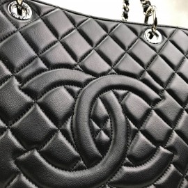 Chanel Shopping Black Silver Accessory