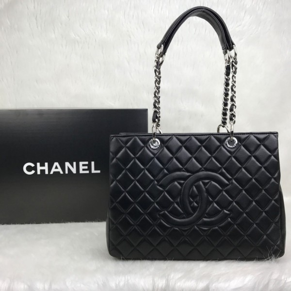 Chanel Shopping Black Silver Accessory