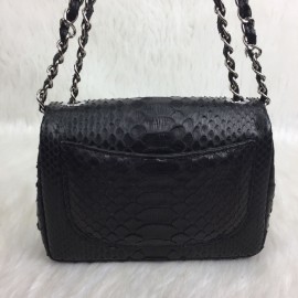 Chanel Black Phyton Genuine Mini 1,55 Silver