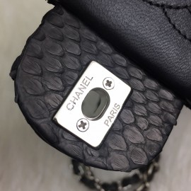 Chanel Black Phyton Genuine Mini 1,55 Silver