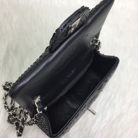 Chanel Black Phyton Genuine Mini 1,55 Silver