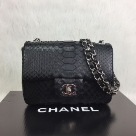 Chanel Black Phyton Genuine Mini 1,55 Silver