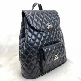 Chanel Vintage Backpack Capitone Silver