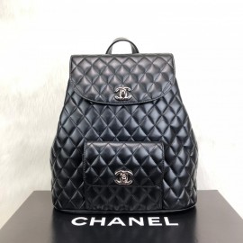 Chanel Vintage Backpack Capitone Silver