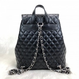 Chanel Vintage Backpack Capitone Silver