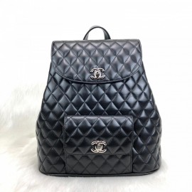 Chanel Vintage Backpack Capitone Silver