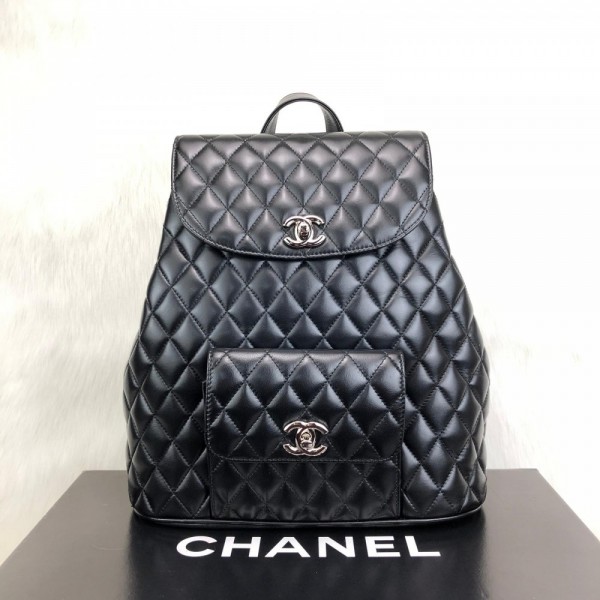 Chanel Vintage Backpack Capitone Silver