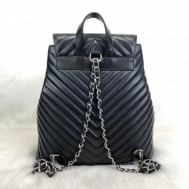 Chanel Vintage Backpack Chevron Silver