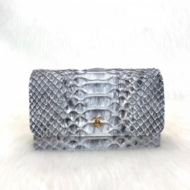 Chanel (woc) Match Classic Python Black Gold