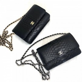 Chanel (woc) Match Classic Python Naturel Gold