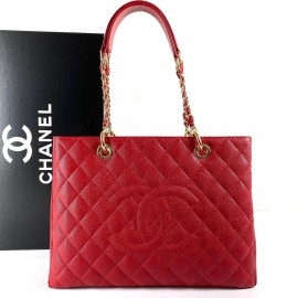 Chanel Shopping Caviar Red