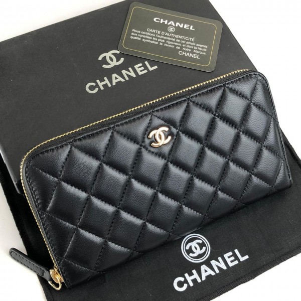 Chanel Zippy Wallet Black Frame