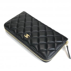 Chanel Zippy Wallet Black Frame