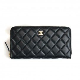 Chanel Zippy Wallet Black Frame