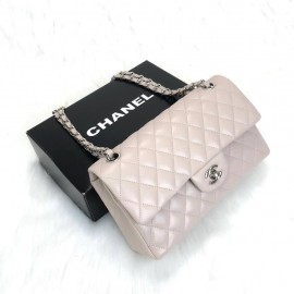 Chanel Classic Flap Bag 2.55 medium size silver