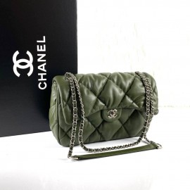 Chanel Jumbo Chesterfield Puffer Flap Bag Silver