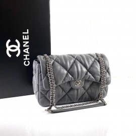 Chanel Jumbo Chesterfield Puffer Flap Bag Silver