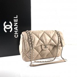 Chanel Jumbo Chesterfield Puffer Flap Bag Silver