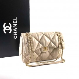 Chanel Jumbo Chesterfield Puffer Flap Bag Gold