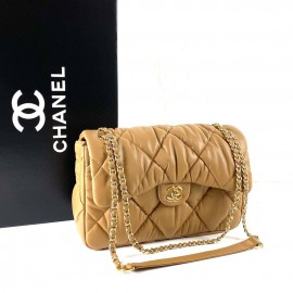 Chanel Jumbo Chesterfield Puffer Flap Bag Gold