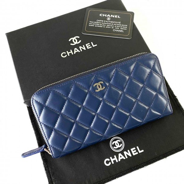 Chanel Zippy Wallet 19.5x10 Navy