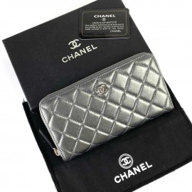 Chanel Zippy Wallet 19.5x10 silver