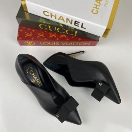 Chanel Coco Pumps 100% genuine leather heeled women's shoes 