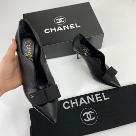 Chanel Coco Pumps 100% genuine leather heeled women's shoes 