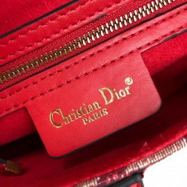 Christian Dior Oblique Saddle Bag Red