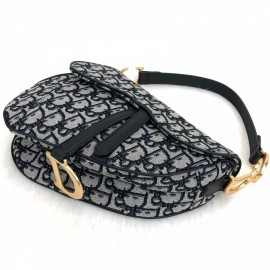 Christian Dior Oblique Saddle Bag Black