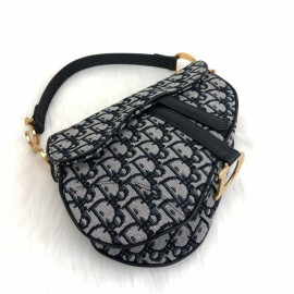 Christian Dior Oblique Saddle Bag Black