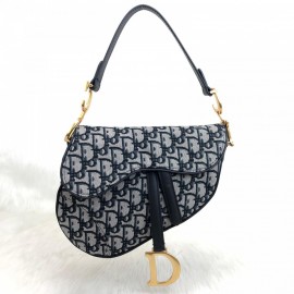 Christian Dior Oblique Saddle Bag Black