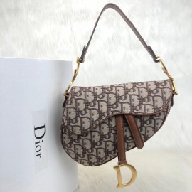 Christian Dior Oblique Saddle Bag Tan Color