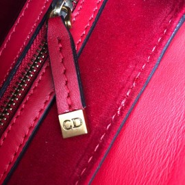 Christian Dior Saddle Calfskin Red