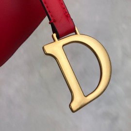 Christian Dior Saddle Calfskin Red